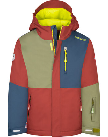 Trollkids Ski-/Winterjacke KIDS HALLINGDAL JACKET - Carmin Red/Willow Green/Mystic Blue