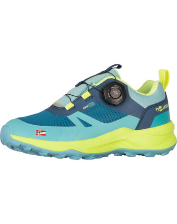 Trollkids Sneaker 'Trollfjord Hiker Low' - Harbor Blue/Spring Leaf/Aqua Haze