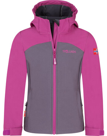 Trollkids Softshell-Jacke 'Girls Kristiansand Jacket XT' - Fresh Berry/Graphite