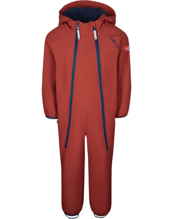 Trollkids Softshell Overall KIDS NORDKAPP OVERALL red clay/mystic blue