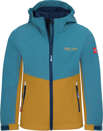 Trollkids Softshelljacke 'Kids Kristiansand' - Stormy Blue/Mustard