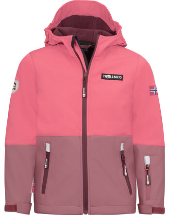 Trollkids Softshelljacke 'Kids Skjorta' - Pink Salmon/Frozen Berry