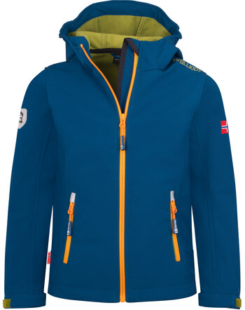 Trollkids Softshelljacke 'Kids Trollfjord' - Madeira Blue/Pear Green