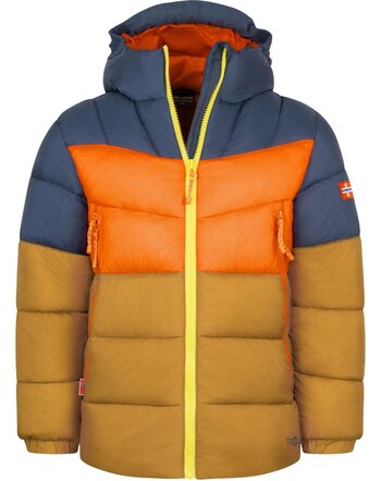 Trollkids Steppjacke mit Kapuze KIDS KIRKENES - Bronze/Mystic Blue/Flame Orange