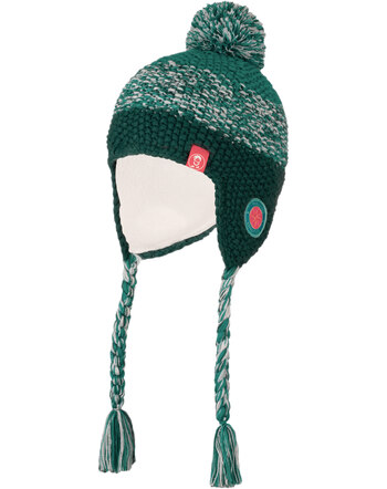 Trollkids Strick-Mütze GIRLS BORGUND BOBBLE CAP - Midnight Petrol/Dusty Teal/Coral Pink