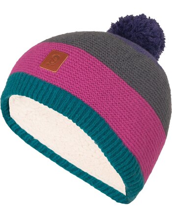 Trollkids Strick-Mütze GRYLLEFJORD BOBBLE CAP - Midnight Petrol/Dark Pink/Anthracite