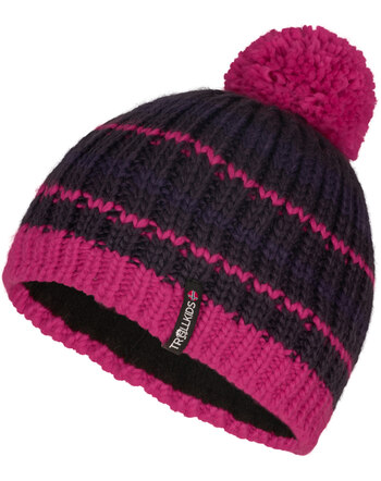 Trollkids Strick-Mütze Kids HAFJELL Bobble Cap - Dark Pink/Deep Violet