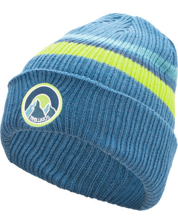 Trollkids Strick-Mütze KIDS SPITSBERGEN - Nordic Blue/Glow Green/Mystic Blue