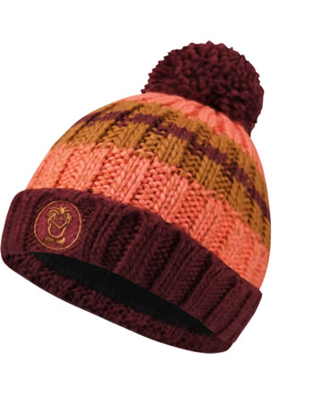 Trollkids Knitted Hat KIDS TROLL BOBBLE CAP redwood/salmon/caramel