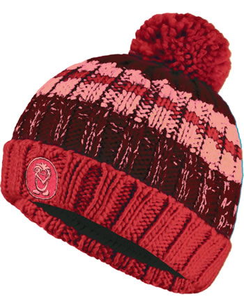 Trollkids Knitted Hat KIDS TROLL BOBBLE CAP sweet cherry/redwood/dahlia