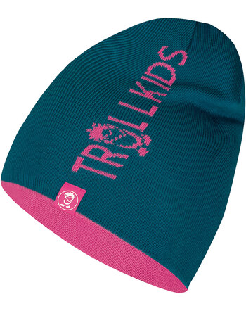 Trollkids Strick-Wende-Mütze KIDS TROLL BEANIE LONG - Light Magenta/Dark Marine