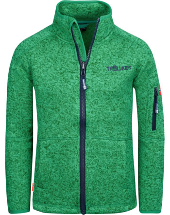 Trollkids Jacket knitted fleece Zip-In KIDS JONDALEN pepper green/navy