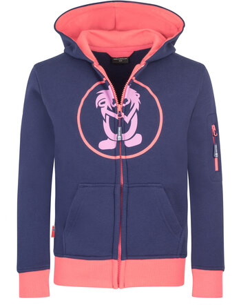 Trollkids Sweatjacke aus Baumwolle SORTLAND - Deep Violet/Coral Pink/Light Violet