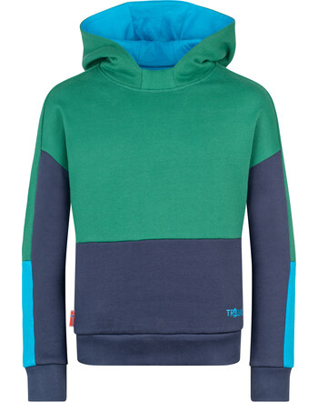 Trollkids Sweatpullover/Hoodie 'Rondane' aus 100 % Baumwolle - Jungle Green/Navy