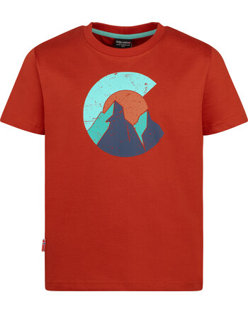 Trollkids T-Shirt 'Halsafjord' aus 100% Bio-Baumwolle mit UV 30+ - Red Clay