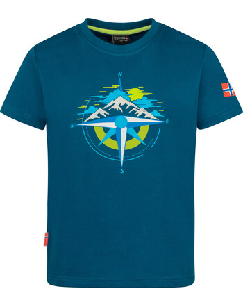 Trollkids T-Shirt 'Trondheim' aus 100 % Bio-Baumwolle mit UPF 30+ - Madeira Blue