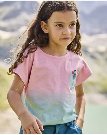 Trollkids T-Shirt 'Yttersand Beach' aus 100 % Baumwolle - Peony Rose/Aqua