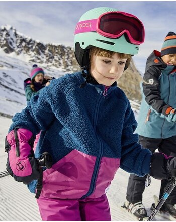 Trollkids Teddy-Jacke mit Stehkragen GIRLS VEGA - Madeira Blue/Bright Berry