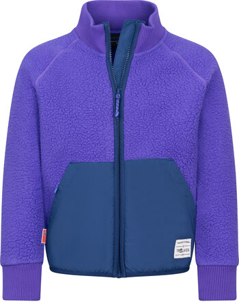 Trollkids Teddy-Jacke 'Girls Vega' mit Stehkragen - Wisteria Purple/Mystic Blue