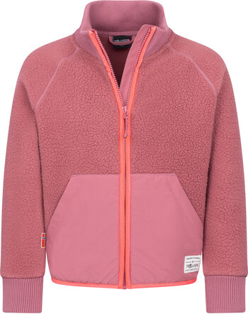 Trollkids Teddy-Jacke 'Girls Vega' mit Stehkragen - Frozen Berry/Pink Salmon