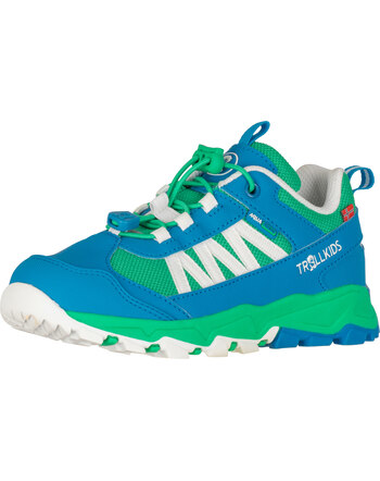 Trollkids Trekking-/Wanderschuhe 'Tronfjell Hiker Low' - Emerald Green/Dynamic Blue/White
