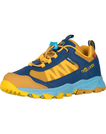 Trollkids Trekking-/Wanderschuhe 'Tronfjell Hiker Low' - Mustard/Dynamic Blue/Corn Yellow
