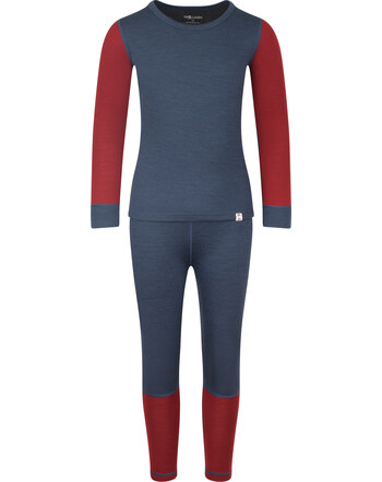 Trollkids Unterwäsche-Set II KIDS MERINO BASELAYER SET II - Carmin Red/Mystic Blue/Black