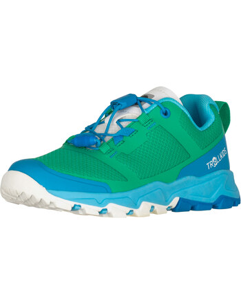Trollkids Wanderschuhe 'Sandejord Hiker' - Emerald Green/Dynamic Blue/White
