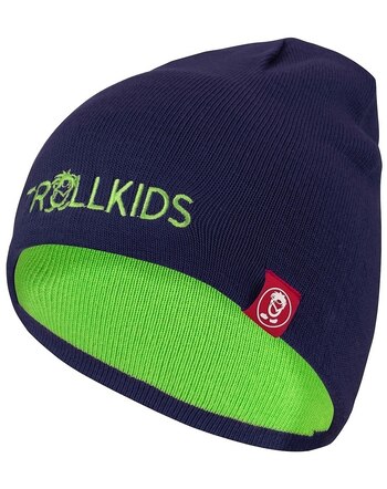 Trollkids Wende-Strickmütze KIDS TROLL BEANIE - Navy/Bright Green