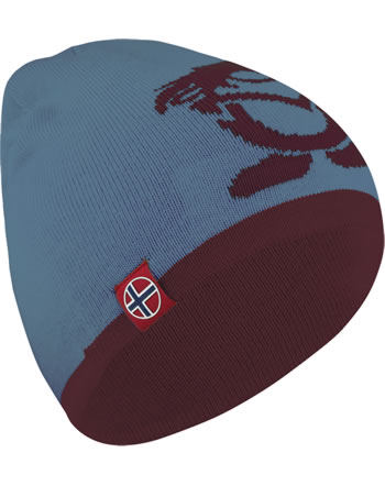 Trollkids Knitted Hat reversible KIDS TROLL BEANIE steel blue/chestnut