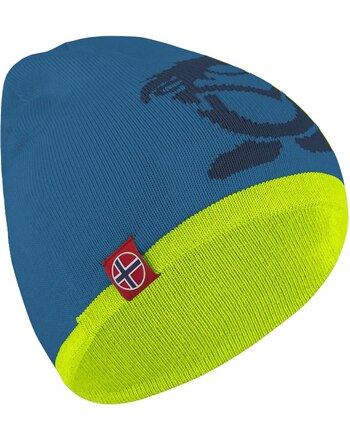 Trollkids Wende-Strickmütze KIDS TROLL BEANIE - Nordic Blue/Glow Green/Mystic Blue