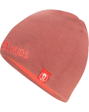 Trollkids Wende-Strickmütze 'Kids Troll Beanie' - Caramel/Salmon