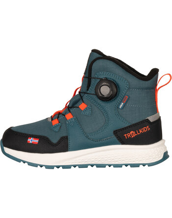 Trollkids Winter-Boots Mid Cut KIDS BERGEN - Stormy Blue/Black/Flame Orange