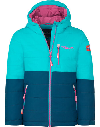 Trollkids Winter-Jacke Ski-Jacke KIDS HEMSEDAL XT - Dark Turquoise/Madeira Blue/Bright Berry