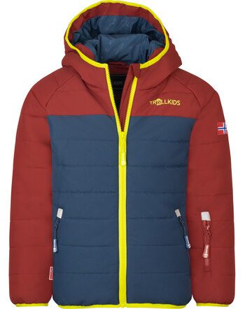 Trollkids Winter-/Ski-Jacke KIDS HAFJELL PRO - Carmin Red/Mystic Blue/Glow Green