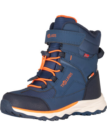 Trollkids Winter-Steifel KIDS HAFJELL - Nordic Blue/Mystic Blue/Flame Orange