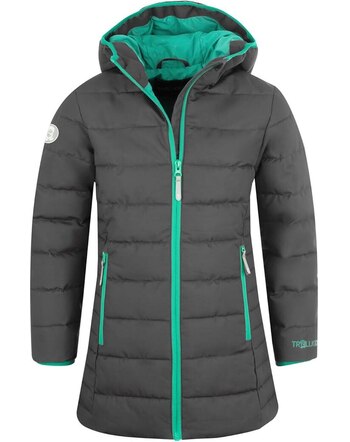 Trollkids Winter-/Steppmantel GIRLS STAVANGER - Anthracite/Mint 
