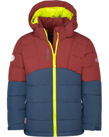 Trollkids Winterjacke KIDS GRYLLEFJORD - Carmin Red/Mystic Blue/Glow Green