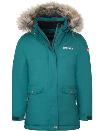 Trollkids Winterjacke/Mantel mit Kunstfellkapuze GIRLS OSLO COAT XT - Midnight Petrol/Light Violet