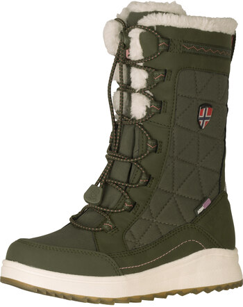 Trollkids Winterstiefel mit Schnellschnürsystem 'Girls Arendal Winter Boots PRO' - Dusky Olive/Pink Dawn