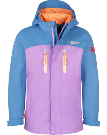 Trollkids Zip-In-Regenjacke 'Girls Nusfjord' - Cornflower/Violet Sorbet