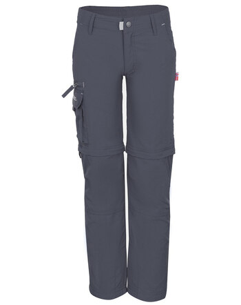 Trollkids Zip-Off-Trekkinghose 'Kids Oppland Slim Fit' - Dark Grey