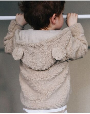 Vacvac Studio Kids-Teddyjacke 'Peluche' mit Öhrchen- Iced Coffee