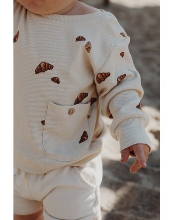 Vacvac Studio T-Shirt Langarm Ello aus Bio-Baumwolle - Croissant Mini