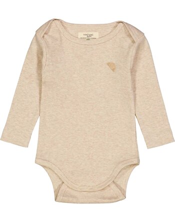 Vacvac Studio Langarmbody 'Carlet' aus Bio-Baumwolle - Light Latte Melange