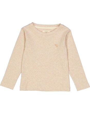 Vacvac Studio Ripp-T-Shirt Langarm Carlet aus Bio-Baumwolle - Light Latte Melange