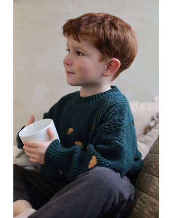 Vacvac Studio Strick-Pullover 'Narbonne' mit Croissant-Stickereien - Deep Green