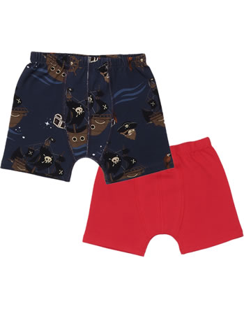 Walkiddy Boxer Shorts 2 pieces PIRATE SHIPS blue/red