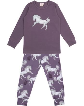 Walkiddy Pajamas long SCHIMMEL HORSES purple SH22-401 GOTS