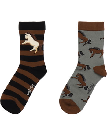Walkiddy Socks with motif set of 2 HORSE joyful horses
